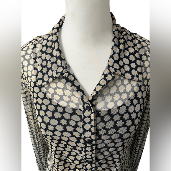 Wild Fable Daisy/Flower Print Sheer Dress w/Black Slip - Size Small - Picture 5 of 11